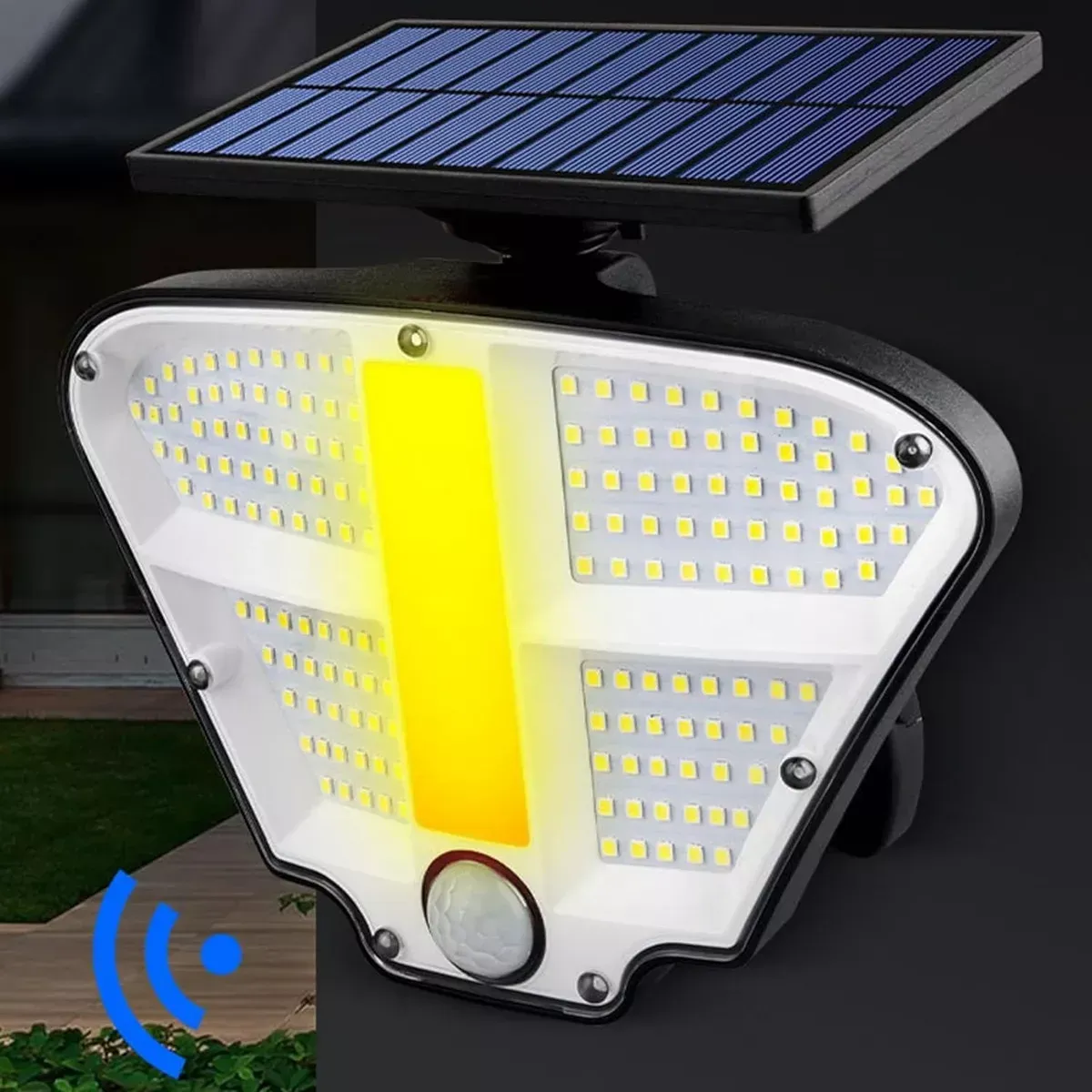 Lampara Solar Panel Luz Led Sensor De Movimiento + Control