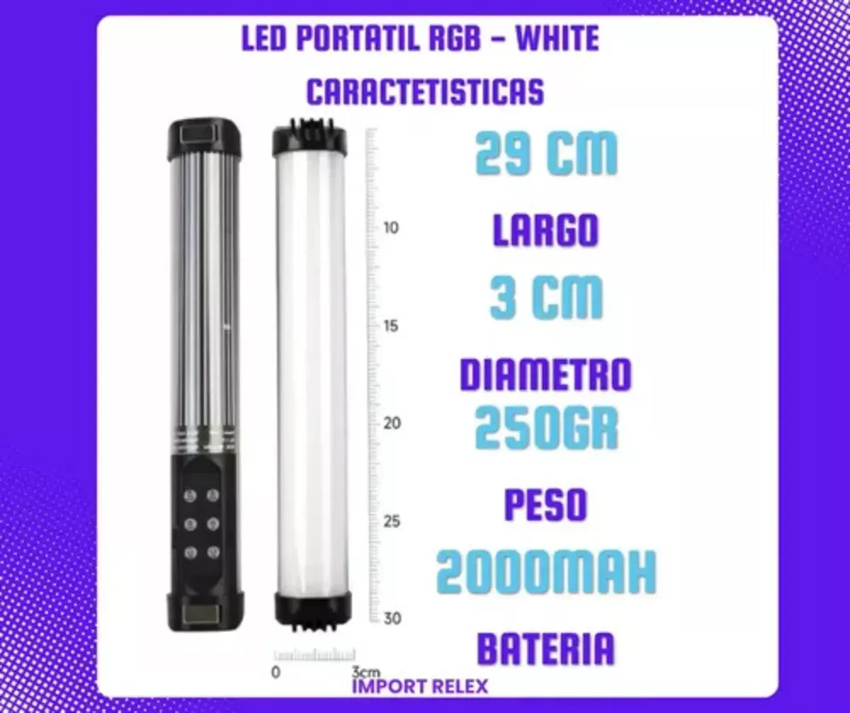 Barra Tubo Luz Led Rgb Fotografía Profesional Recargable Usb