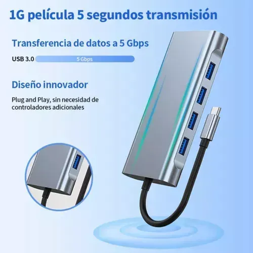 Adaptador Usb C Hub 11 En 1 Ethernet Para Macbook Pro/iPad