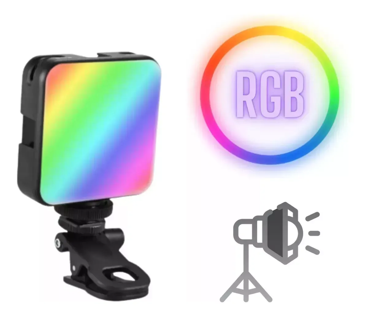 Iluminador Luz Led Rgb Panel Fotografía Video Recargable Usb