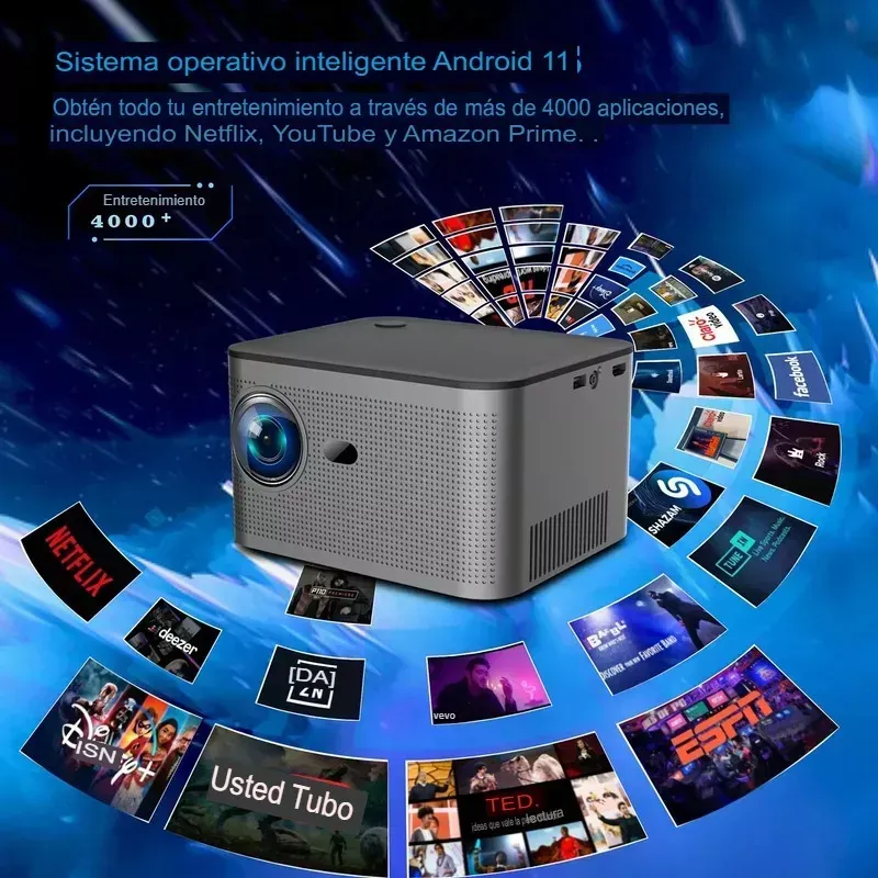 Proyector Led Smart Hd 1080p 4k Android 11 Wifi Bluetooth