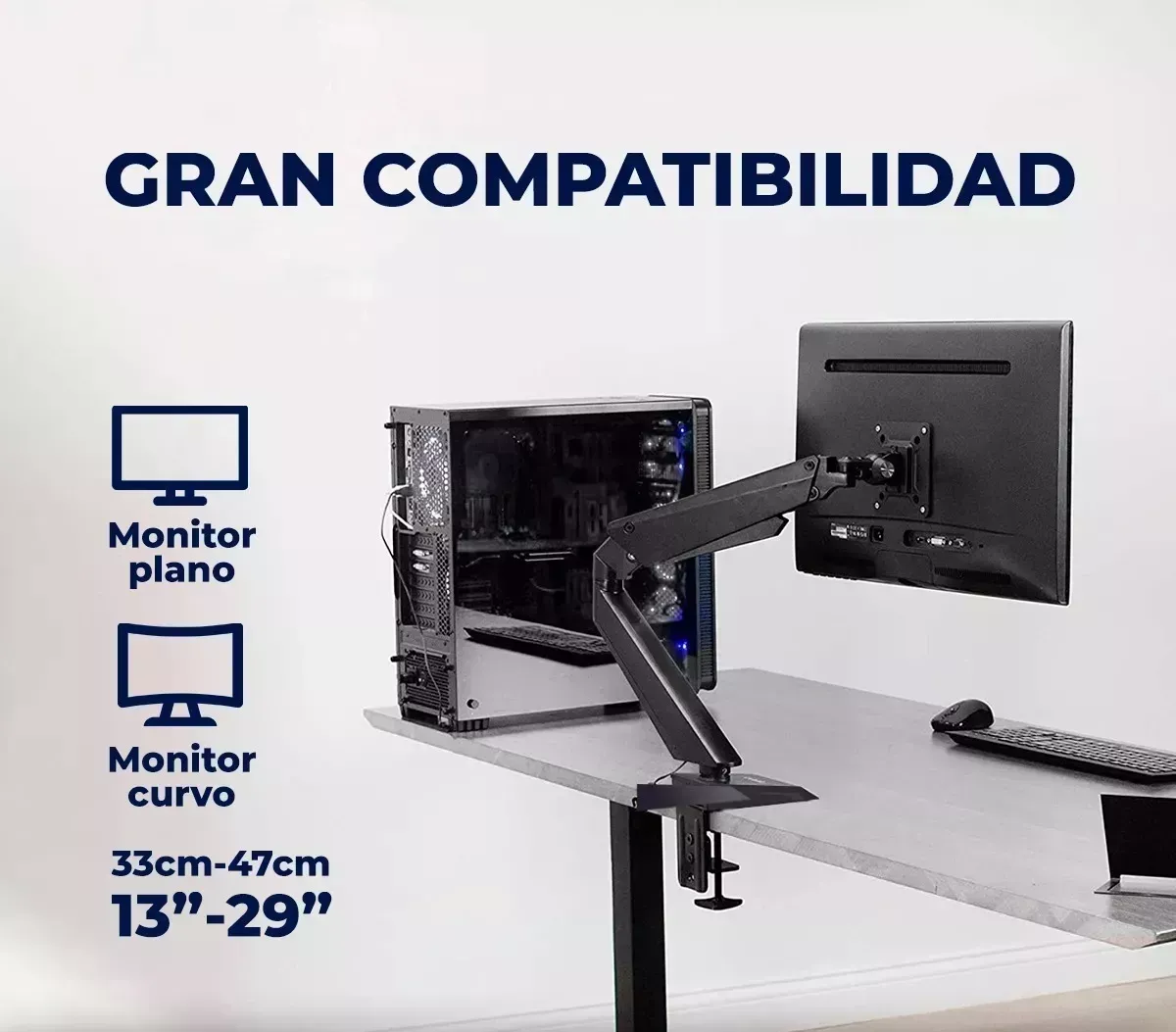 Soporte Brazo Hidráulico Monitor Tv 13 A 29 Mesa Escritorio