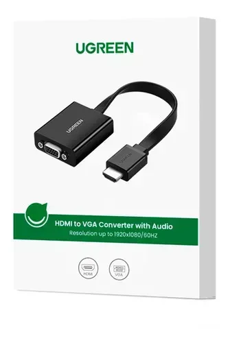 Adaptador Video Hdmi A Vga 60hz 1080p Audio 3.5mm Aux Ugreen