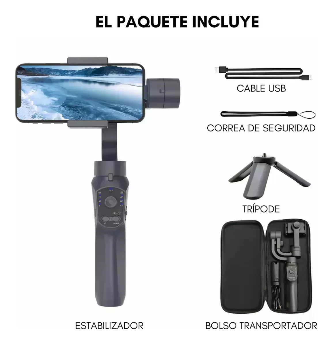 Estabilizador De Celular Gimbal 3 Ejes Profesional + Tripode