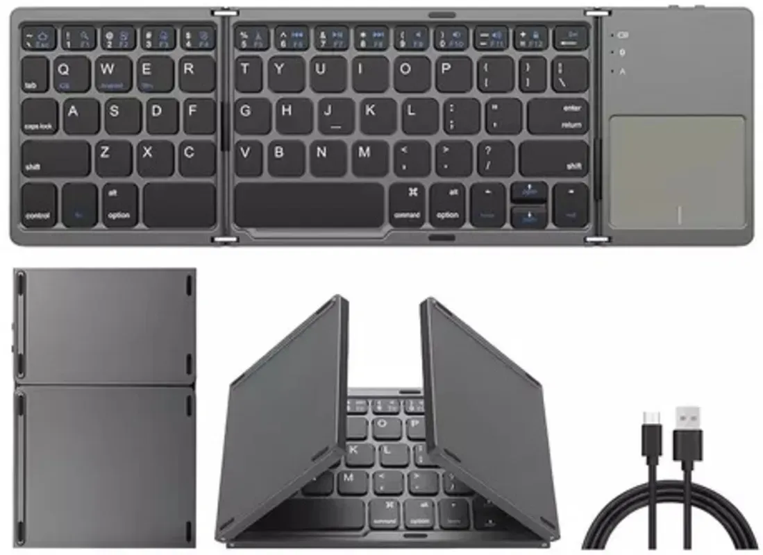 Mini Teclado Inalámbrico Bluetooth Plegable Con Panel Táctil