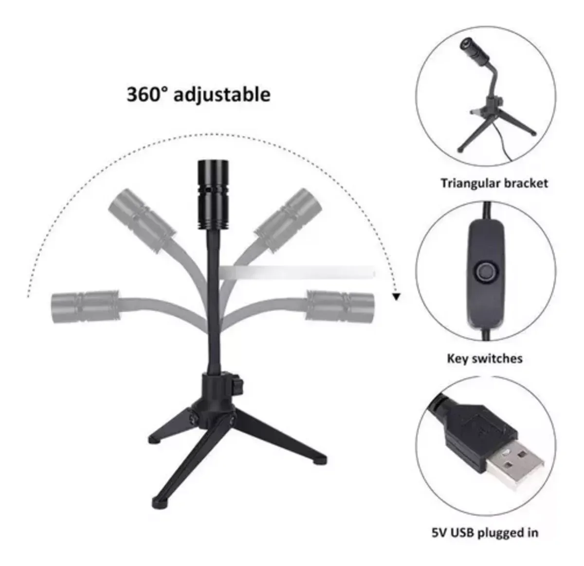 Lámpara Proyector Luna Velador Luz Led Cálida Usb Hd 360°