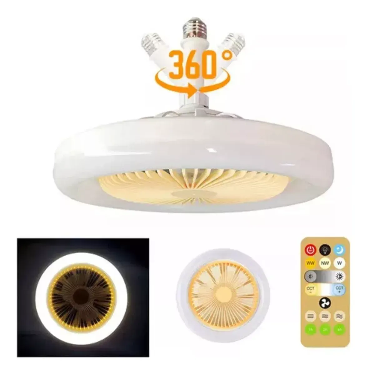 Ventilador De Techo 30w Con Lámpara Iluminación Con Control