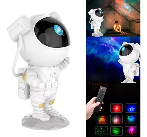 Lámpara Led Proyector Astronauta Galaxia Nebulosa + Control