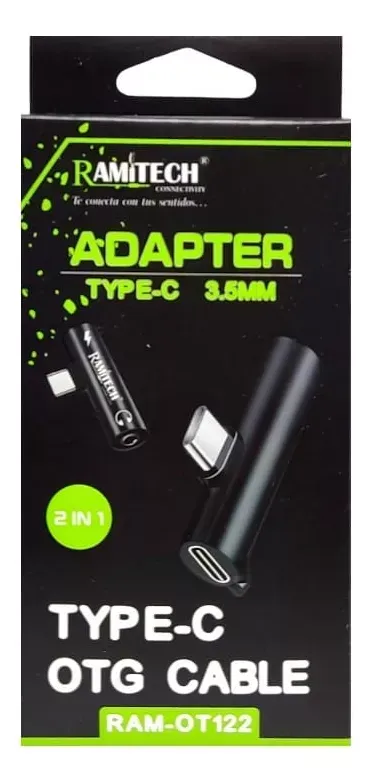 Adaptador Convertidor Otg 2 En 1 Tipo C A Jack 3.5 Ramitech