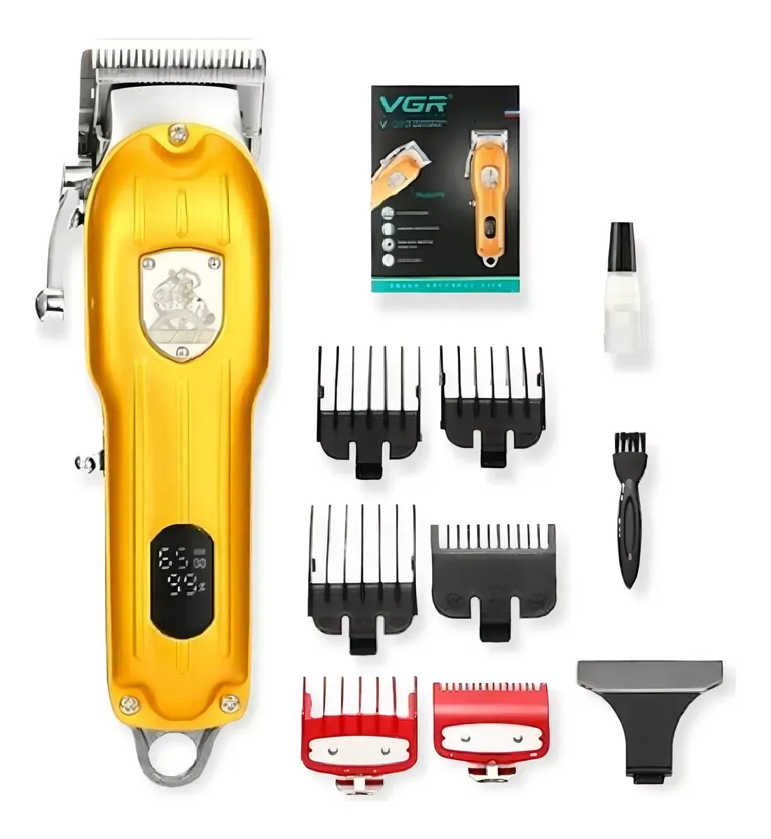 Máquina Peluquería Inalámbrica Platillera Barba Vgr 092 Gold Profesional