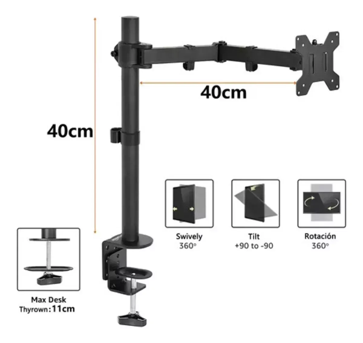 Soporte De Mesa Monitor Tv 17-32 Pulgadas Pantalla Giratoria