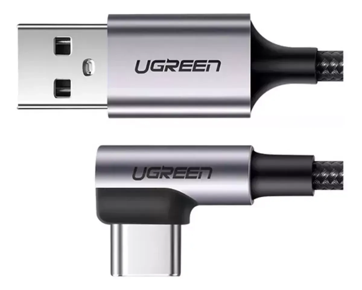 Cable Cargador Ugreen Usb C Angulo 90° 18w 480 Mbps 1 Metro