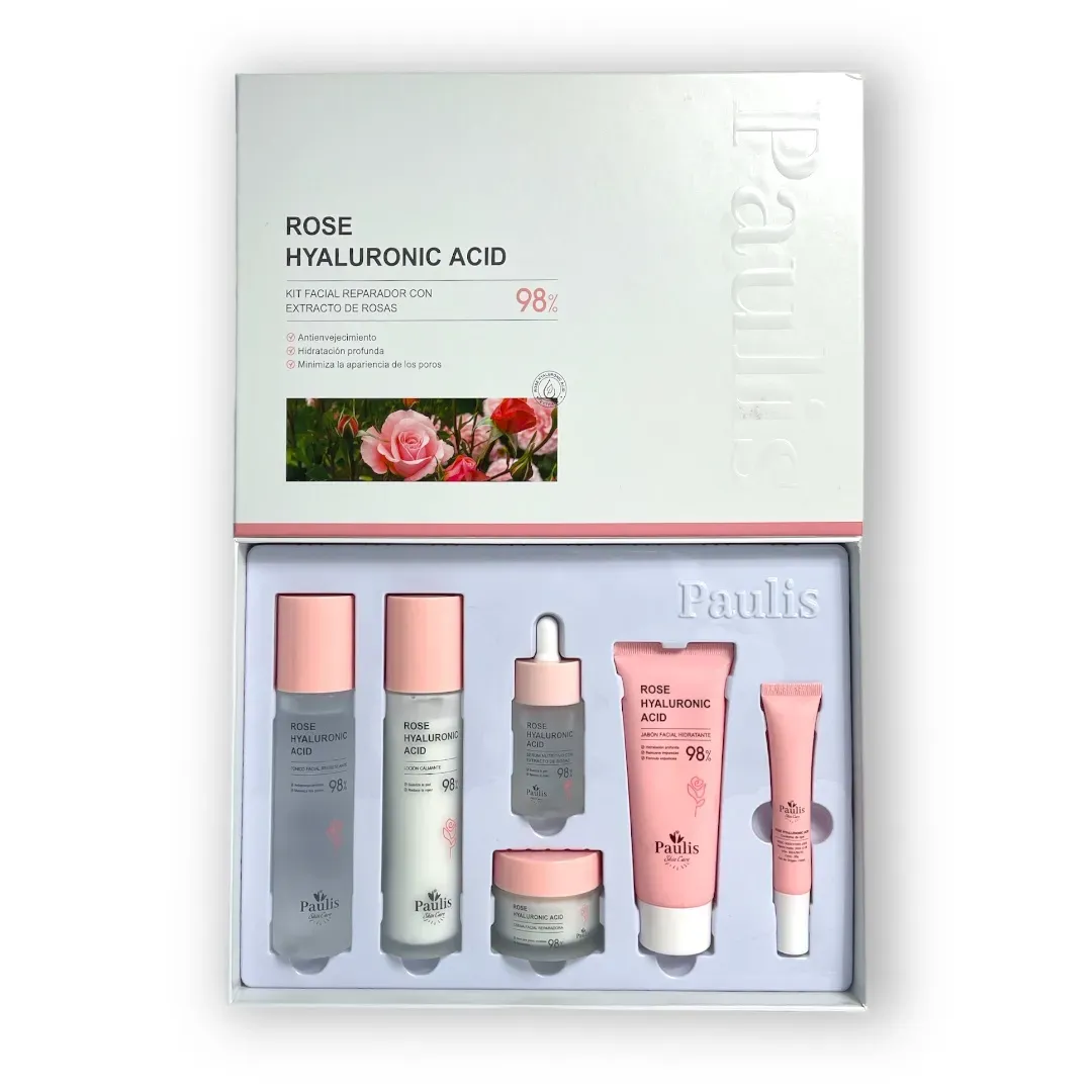 Kit Facial De Ácido Hialurónico Extracto De Rosas Paulis