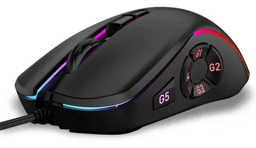 Mouse Gamer Periférico 7200dpi 10 Botones Cable Rgb Weibo X9