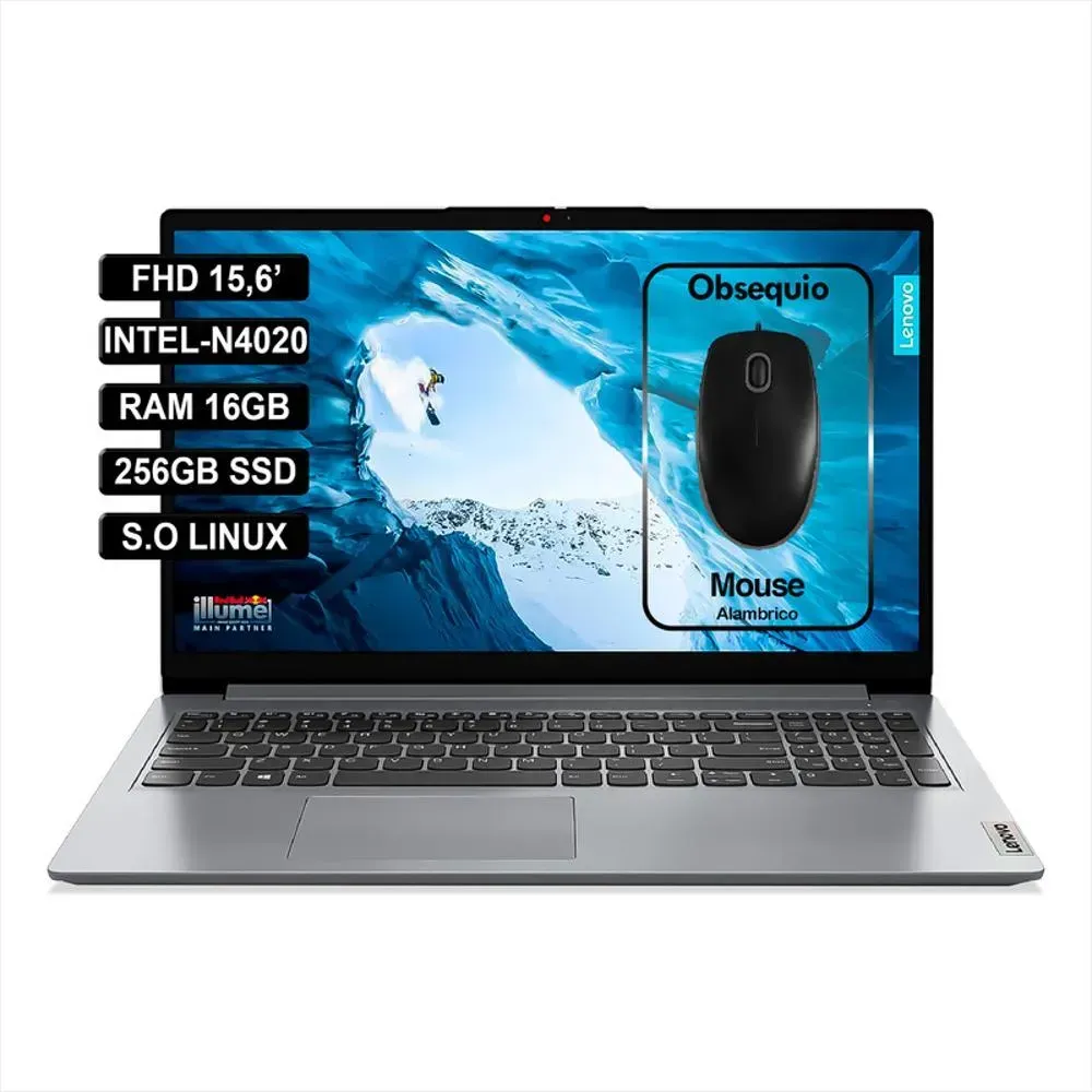 Portátil Lenovo Fhd 15.6 Pulgadas Intel N4020 Ram 16Gb 256Gb Ssd