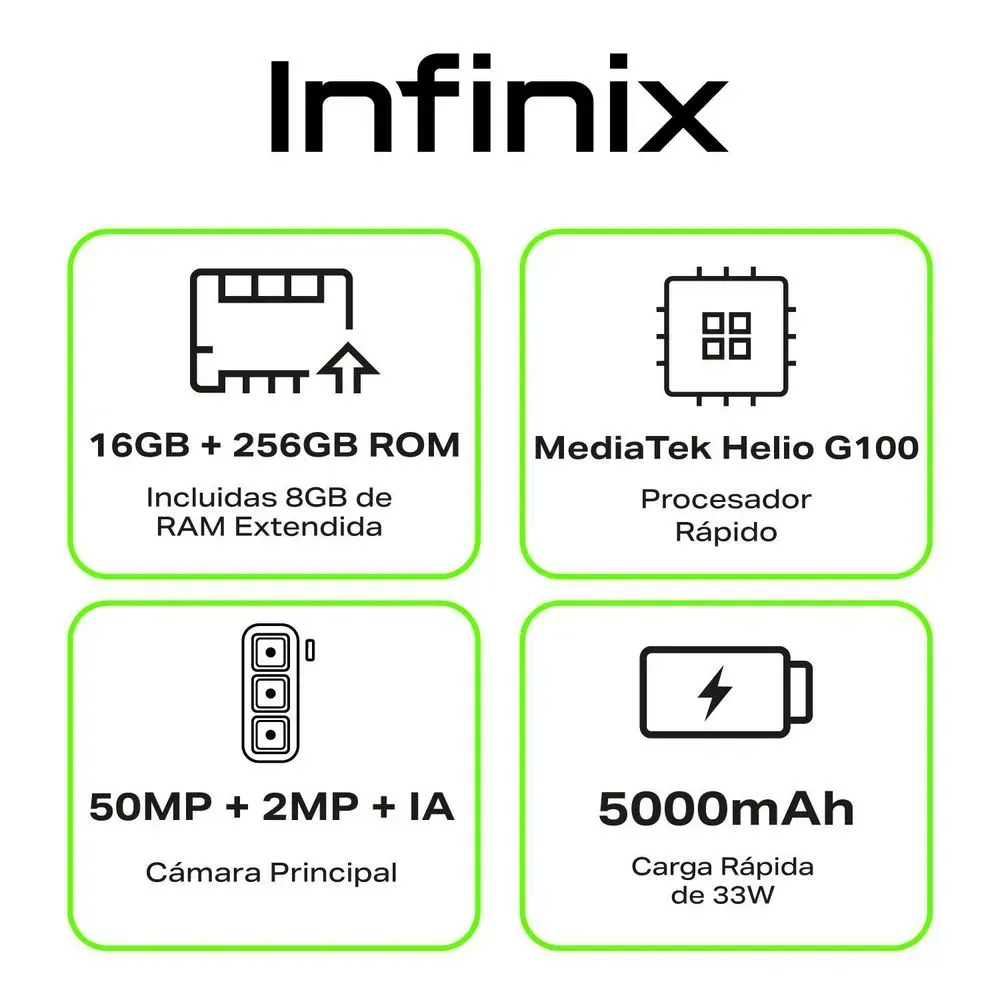 Celular Infinix HOT 50 Pro+ 256 GB 8 GB Ram + Smartwatch