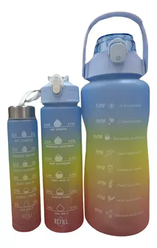 Botella para Agua Motivacionales Set X 3 Unidades