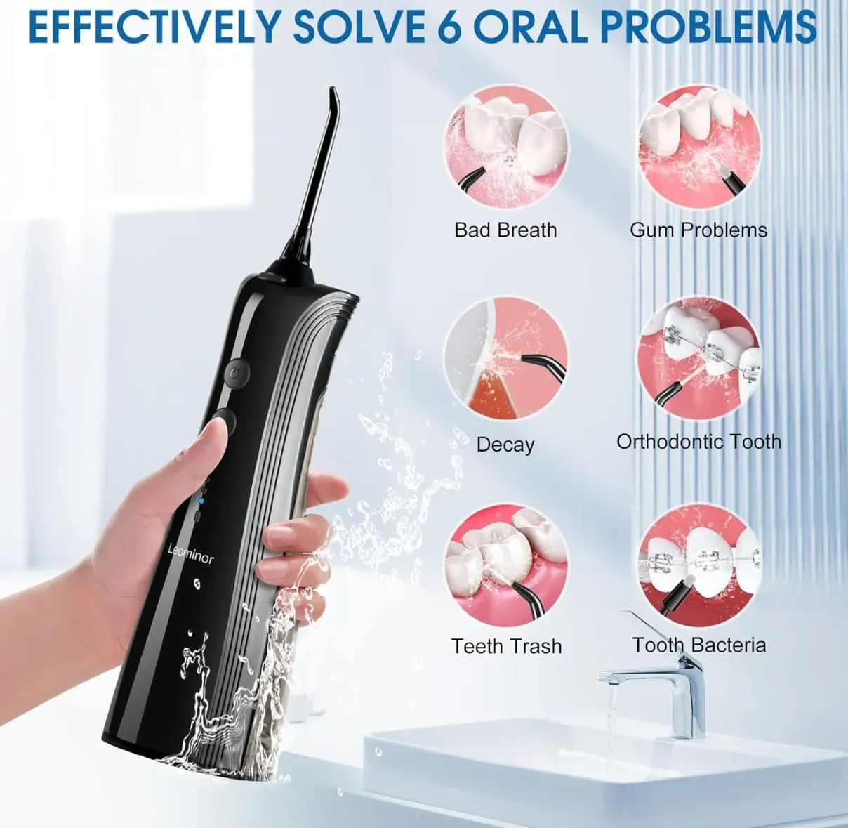 Irrigador Oral Recargable 5 Modos Inalámbrico Portátil - Limpiador De Dientes De Agua.