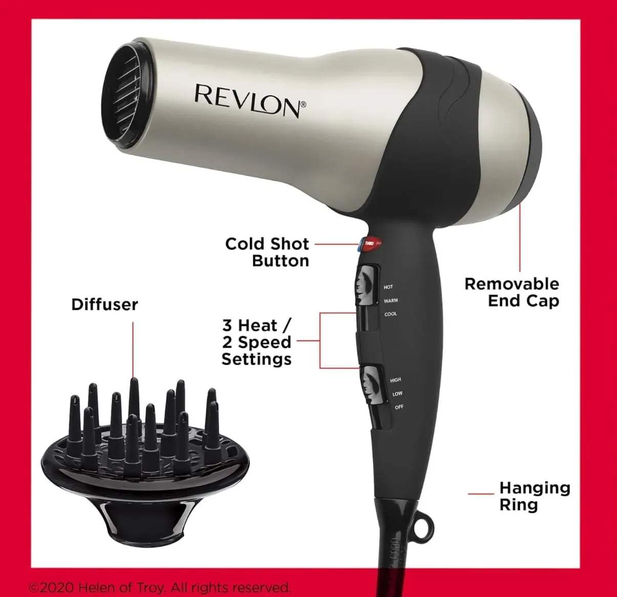 Secador De Pelo Turbo Voluminizador Revlon 1875 W