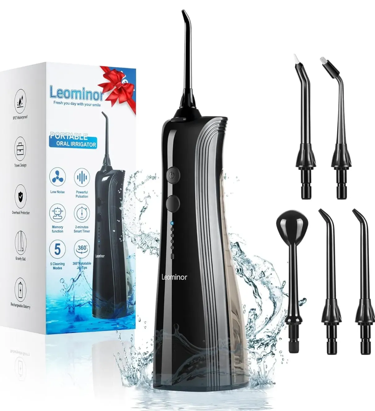 Irrigador Oral Recargable 5 Modos Inalámbrico Portátil - Limpiador De Dientes De Agua.