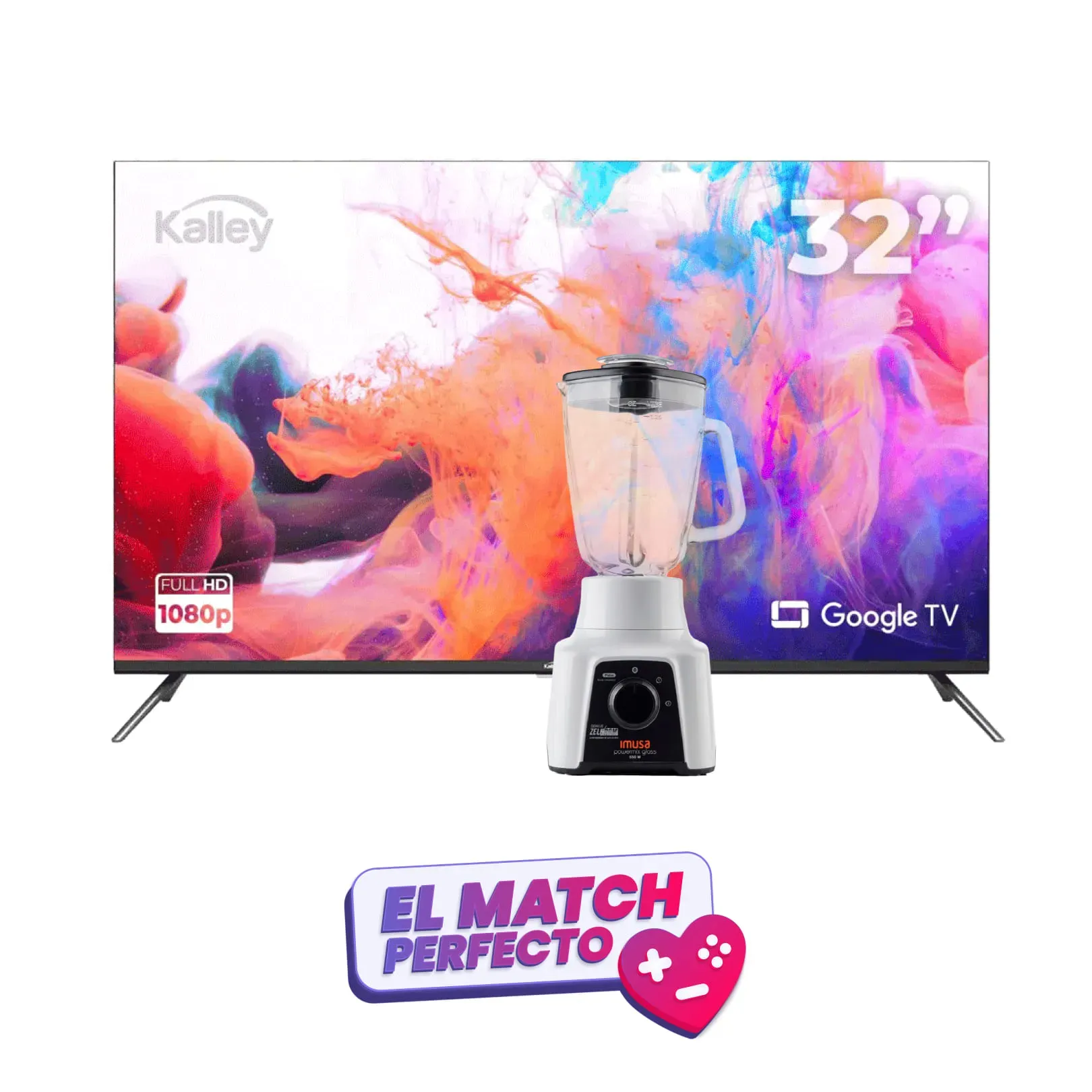 Combo Licuadora Imusa Powermix Glass 2V+ TV Kalley 32″ 81CM Smart TV HD SP