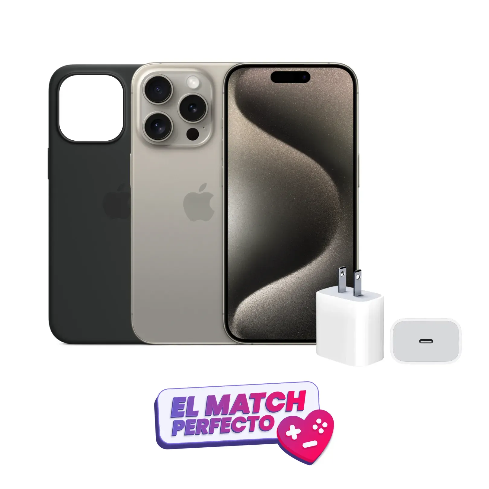 Combo iPhone 15 Pro Max 256GB Nuevo+ Adaptador Apple+ Case SP