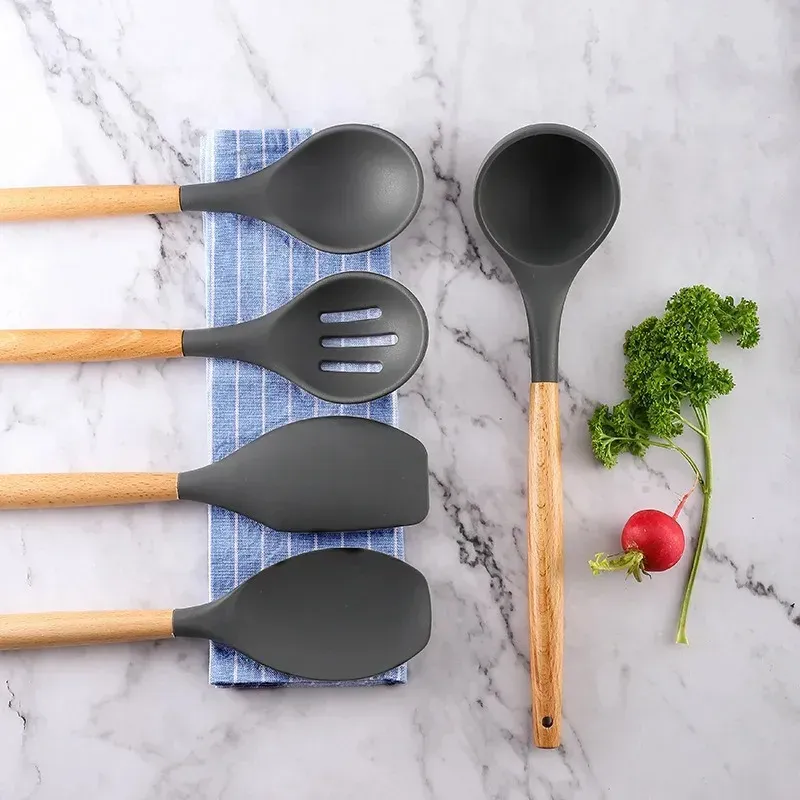 Set De  12  Utensilios De Cocina En Silicona 