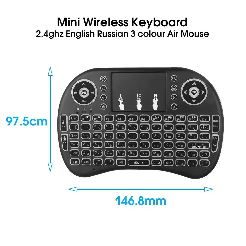 Mini Teclado Inalámbrico Universal Keyboar Retroiluminado