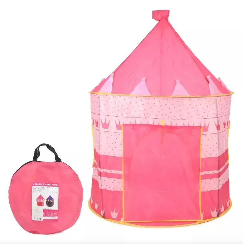 Castillo Carpa Mágico Niños Portátil Plegable Divertido Rosado