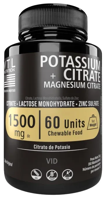 Citrato De Potasio x 60 Pastillas Vtl Nutrición 