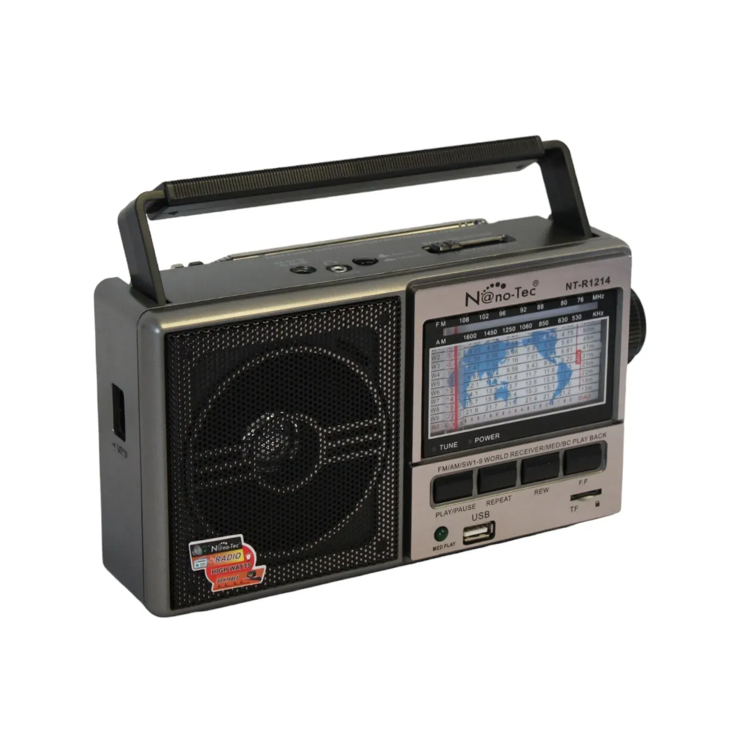 Radio Portatil Recargable Con Reproductor USB