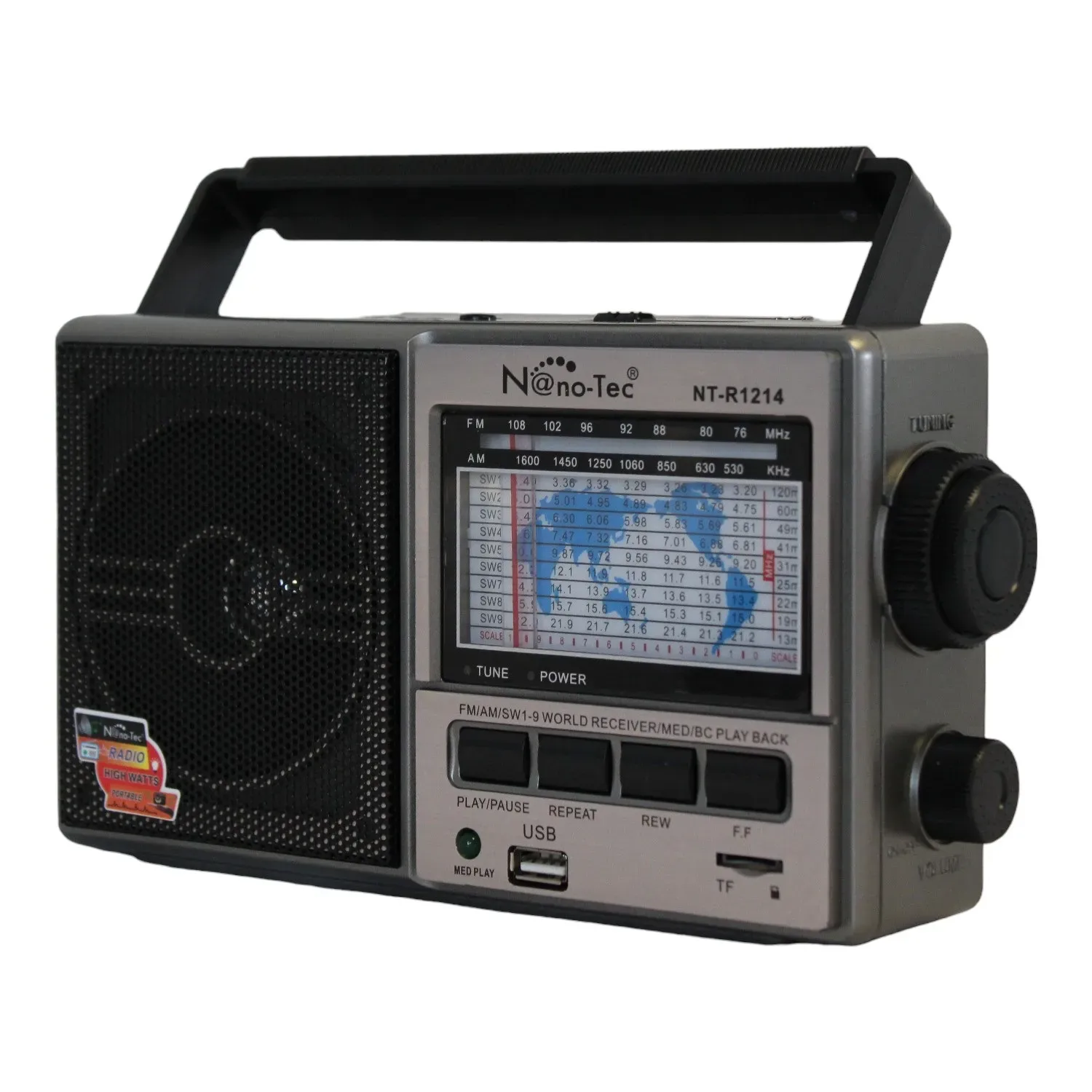 Radio Portatil Recargable Con Reproductor USB