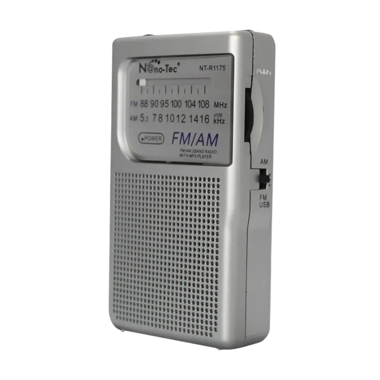 Radio Portatil AM FM Con Ranura USB Recargable