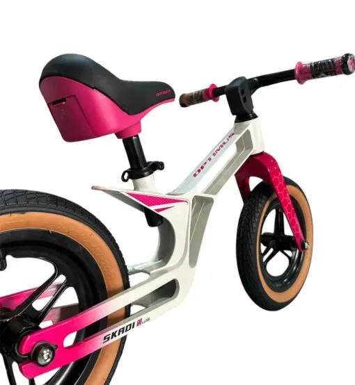 Bicicleta Balance Skadi Rin 12 Luxe Magnesio Blanco/Rosado