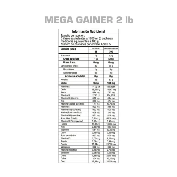 Proteina Mega Gainer GMN 2 LB