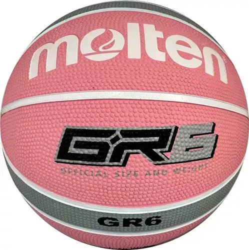 Balón De Baloncesto Molten Bgr6-12 Paneles #6 Caucho Color Rosa