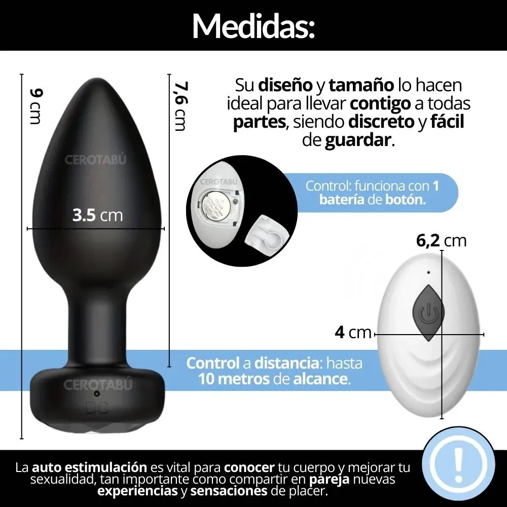 Plug Anal Vibrador Control A Distancia Masajeador Prostático