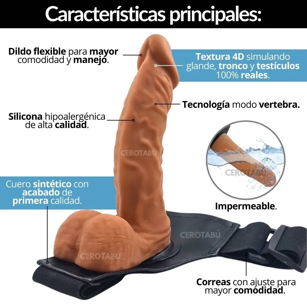 Arnes Ajustable Dildo Pene Realista Modo Vértebra Gama Alta