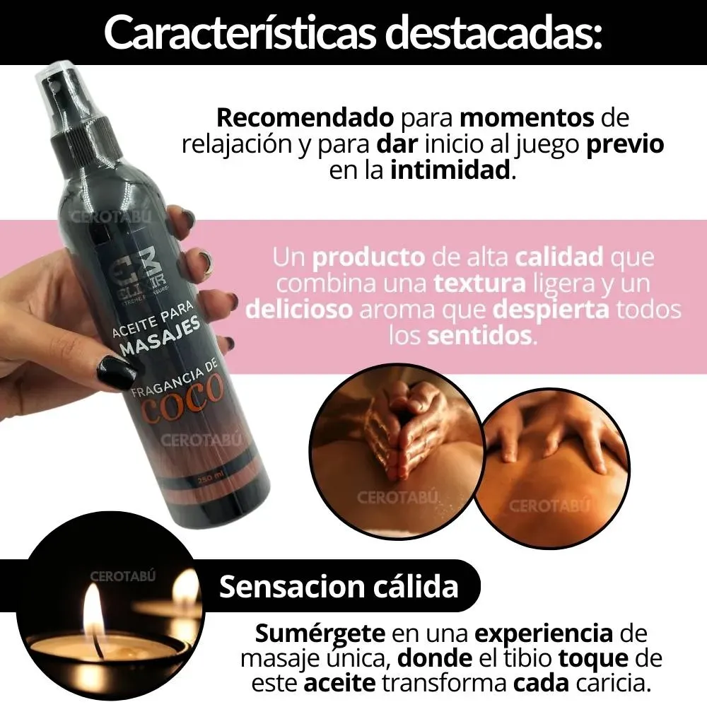 Aceite Caliente Para Masajes Corporal Aromaterapia Elixir 250ml