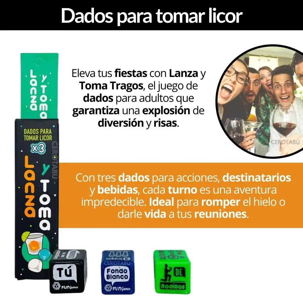 Dados Juego De Mesa Adultos Para Beber Lanza Y Toma 