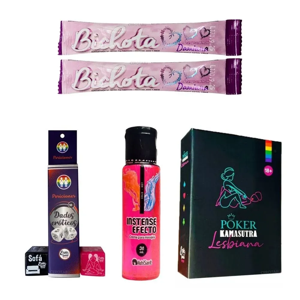 Kit Juego Dados Y Póker Lésbico + Potenciador + Multiorgasmo