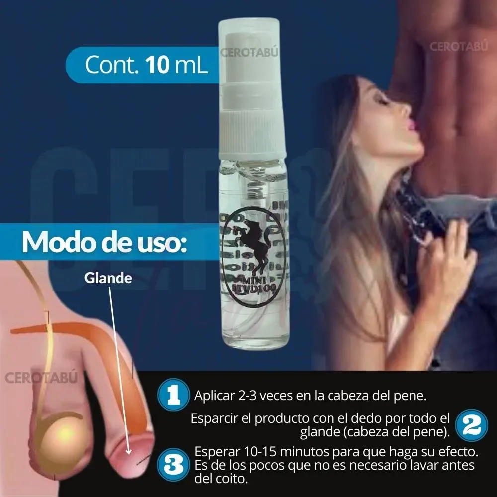 x6 Lubricante Retardante Sexual Masculino Rhino Mini Stud 100 