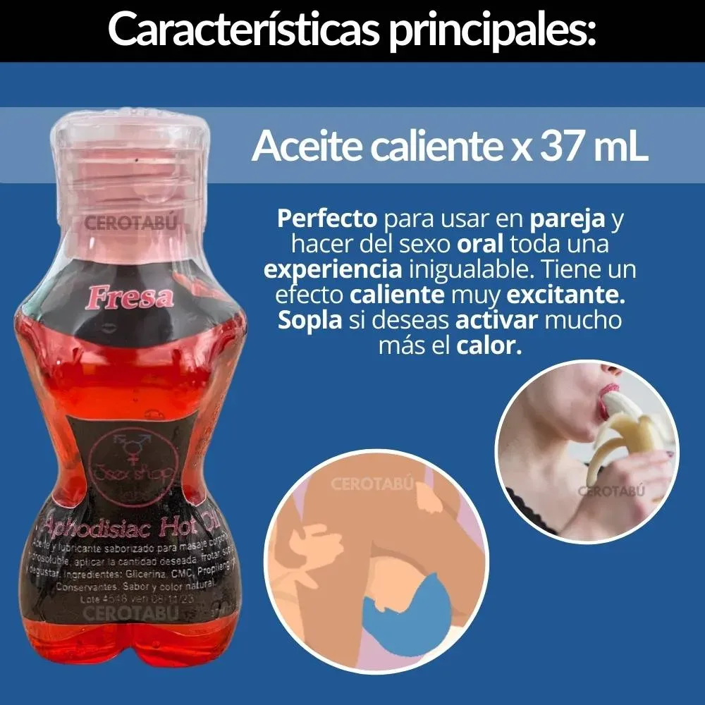 x3 Lubricante Aceite Comestible Sensación Caliente Sexo Oral