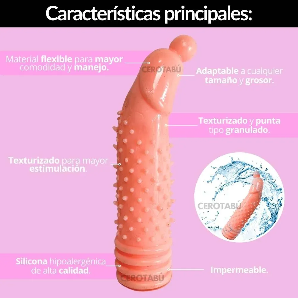 Funda Para El Pene Condón Con Textura + Lubricante Neutro