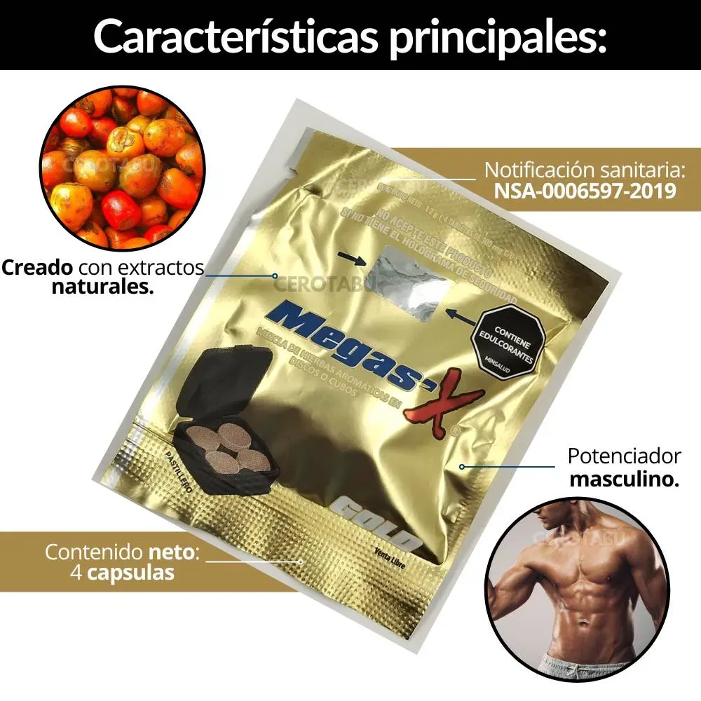 Potenciador Sexual Masculino Con Extractos Natural Megas X