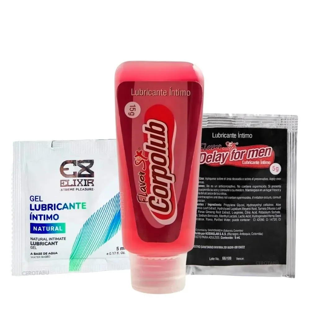 Kit x3 Lubricante Intimo Neutro + Anal + Retardante Sexual 