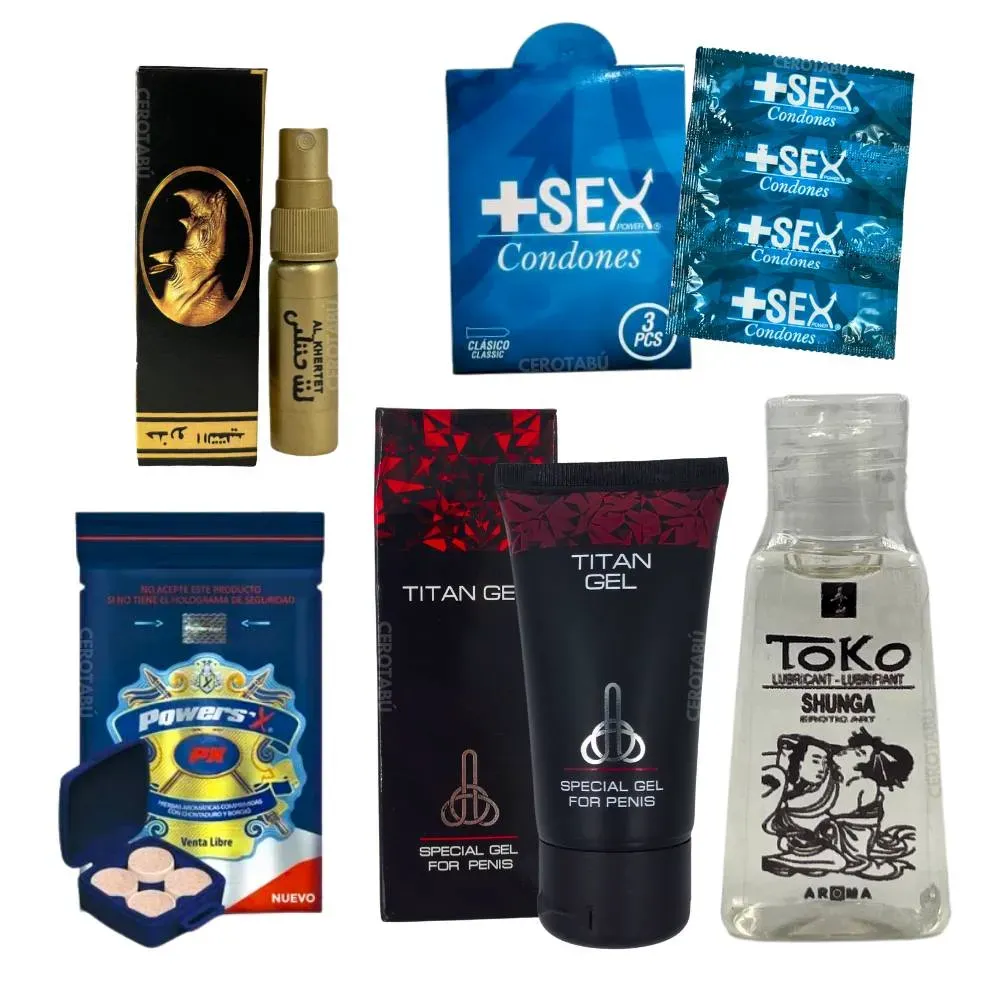 Kit Retardante Lubricante Agrandador Pene Potenciador Condon