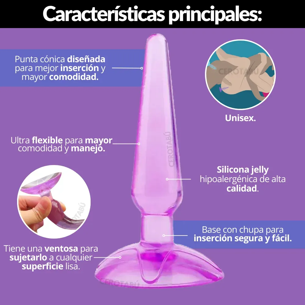 Kit Dildo Realista + Plug Anal + Vibrador Tipo Bala 