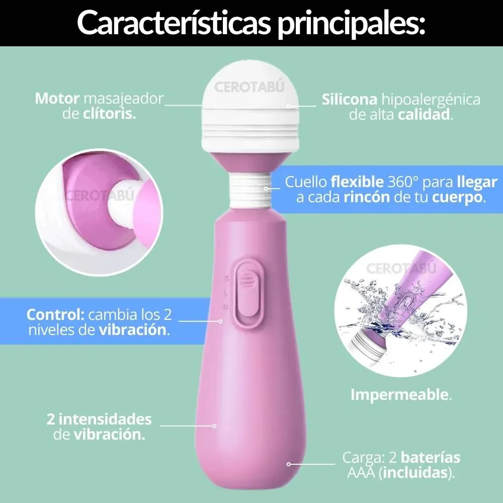 Kit Masajeador De Clítoris Hitachi + Multiorgasmos + Lubricante 