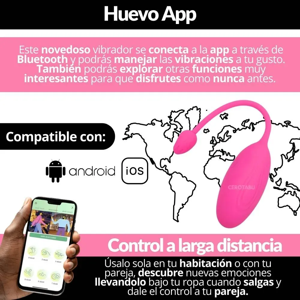 Huevo Vibrador Inalámbrico App Larga Distancia Juguete Sexual